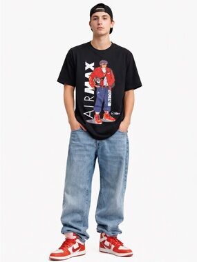 Nike Air Max Graphic T Shirt Black Anime Streetwear Small